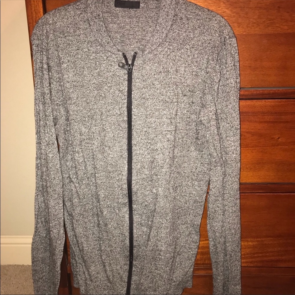 Bomber Style Zip-Up Sweater